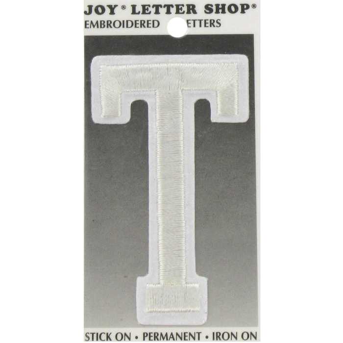 White T 3" Embroidered IronOn Letter Hobby Lobby 279331